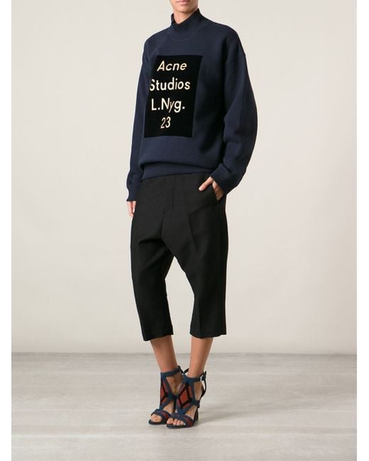 Acne Studios 'Beta Flock' Sweatshirt in Blue | Lyst