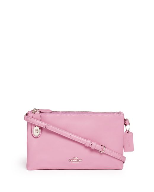 Leather crossbody bag Coach Pink in Leather - 32590387