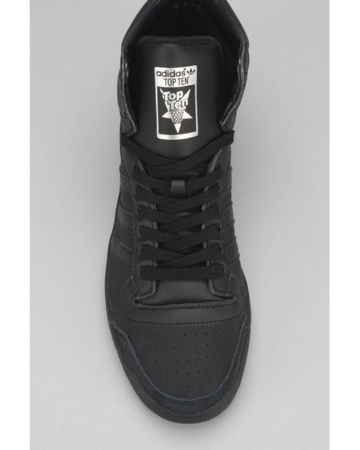 adidas Originals Top 10 High-Top Sneaker in Black for Men | Lyst