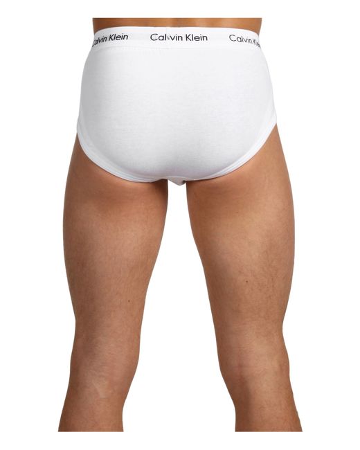 Calvin Klein Cotton Stretch Hip Brief Twopack in White for Men | Lyst
