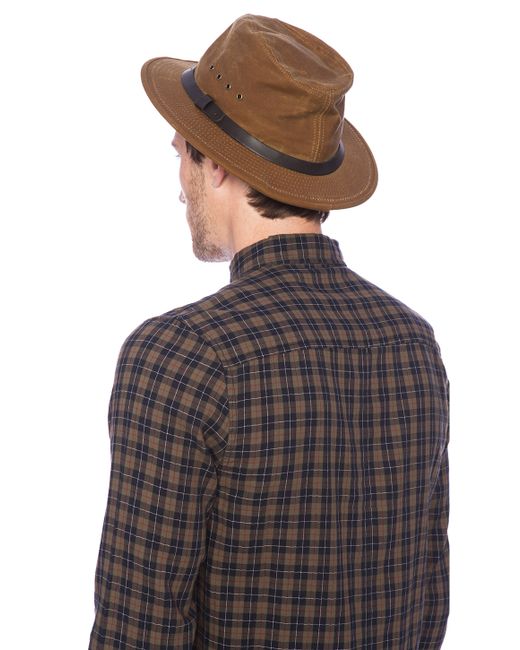 Filson Brown Tin Cloth Packer Hat for men