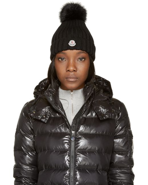 Moncler Black Berretto Hat | Lyst UK