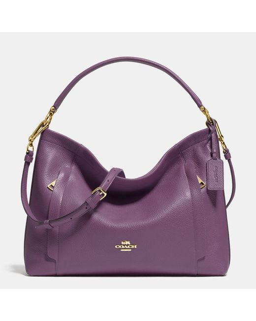 COACH Scout Hobo In Pebble Leather in Purple Lyst