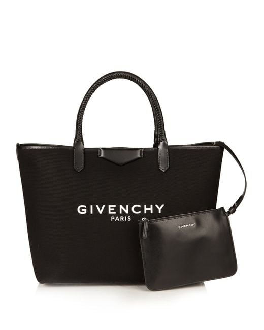 Givenchy Antigona Large Canvas Tote in Black | Lyst
