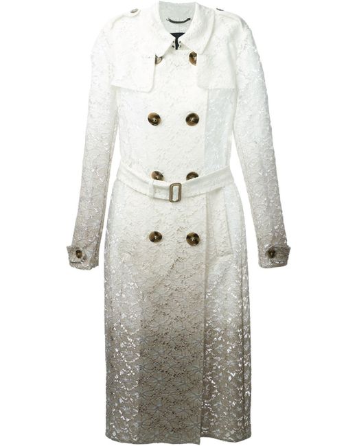 Burberry Prorsum White Lace Trench Coat