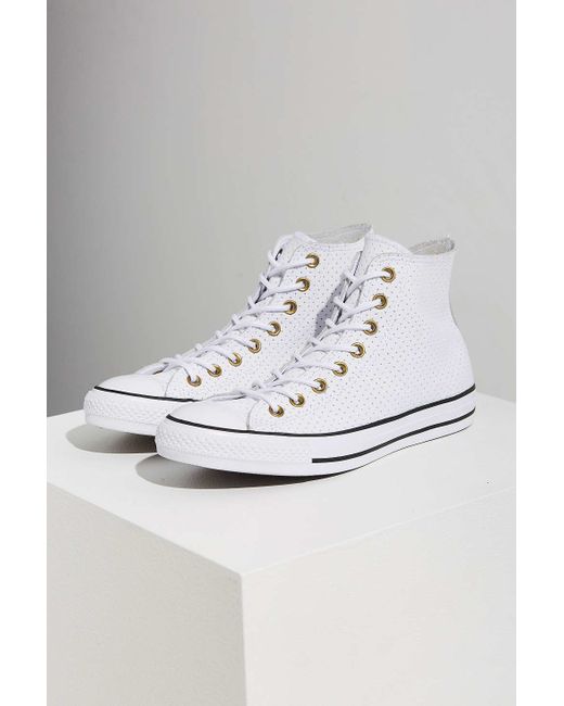 Converse White Chuck Taylor Perforated Leather Sneaker