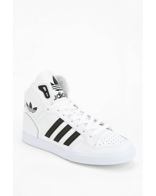 Adidas White Originals Extaball Leather Hightop Sneaker