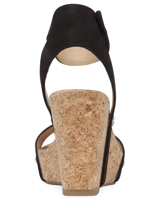 Lucky brand shop black wedge sandals