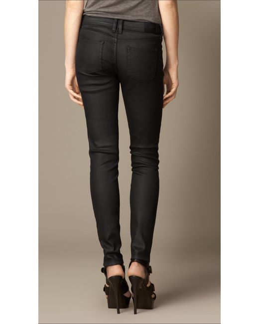 Burberry Skinny Fit Low-Rise Wax Coated 