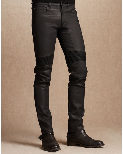 Belstaff Slim Fit Eastham Jeans In Black Resin Coated Stretch Denim for men