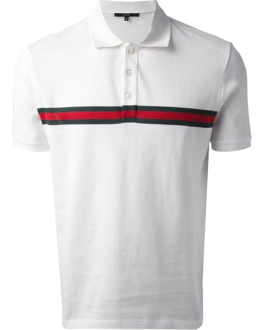 Gucci White Short Sleeve Polo Shirt for men