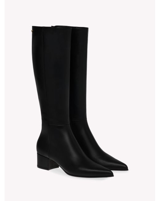 Gianvito Rossi Black Lyell Boot 45, Booties, , Leather