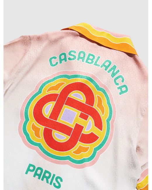 Casablanca Rainbow Monogram Cuban Collar Printed Silk