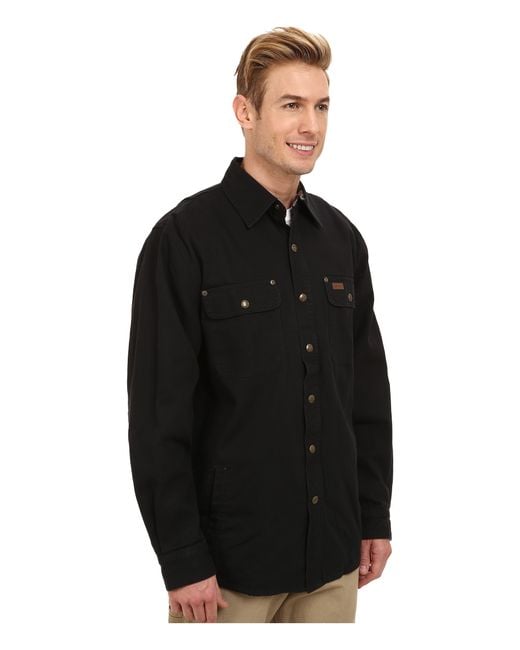 Carhartt Weathered Canvas Shirt Jacket in Black for Men | Lyst