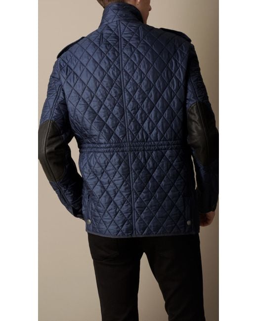 Burberry Blue Diamond Quilted Field Jacket for men