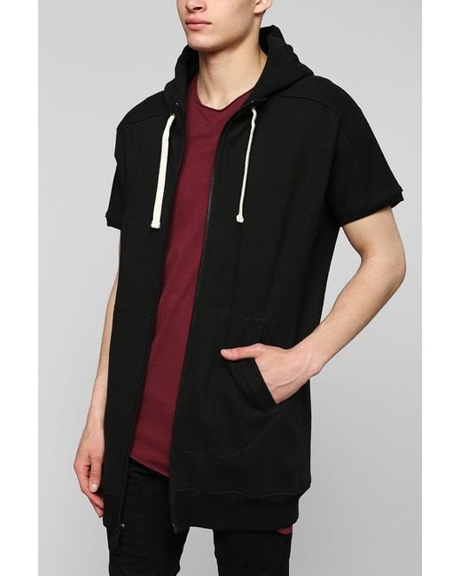Short sleeve top zip hoodie