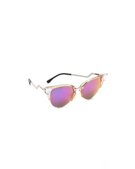 Fendi Iridia Crystal Corner Sunglasses | Lyst