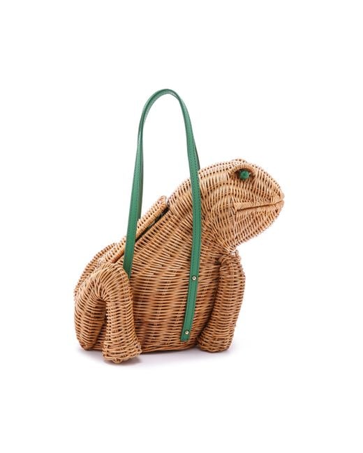 kate spade new york Spring Forward Wicker Frog Bag - Natural/Sprout Green