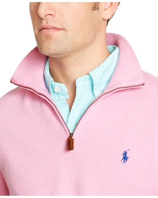 Polo Ralph Lauren Pink French-Rib Half-Zip Pullover for men