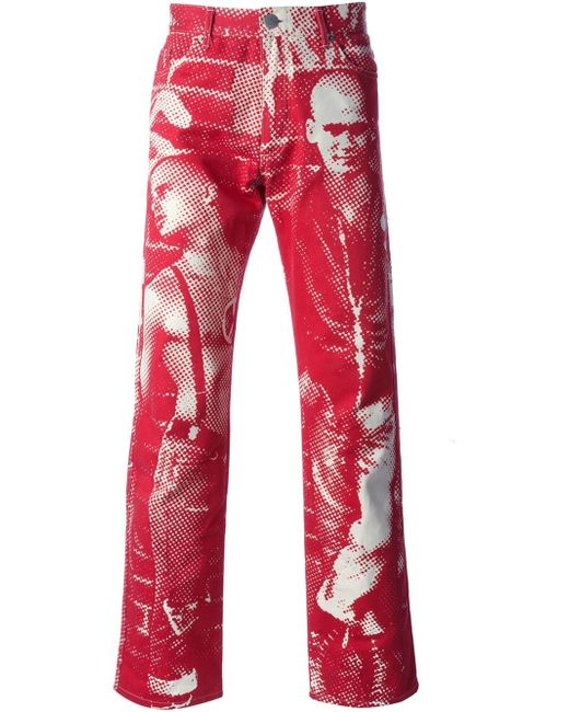 Jean Paul Gaultier Red Fight Racism Trousers for men