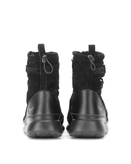 Nike Roshe One Hi Suede Sneaker Boots in Black | Lyst