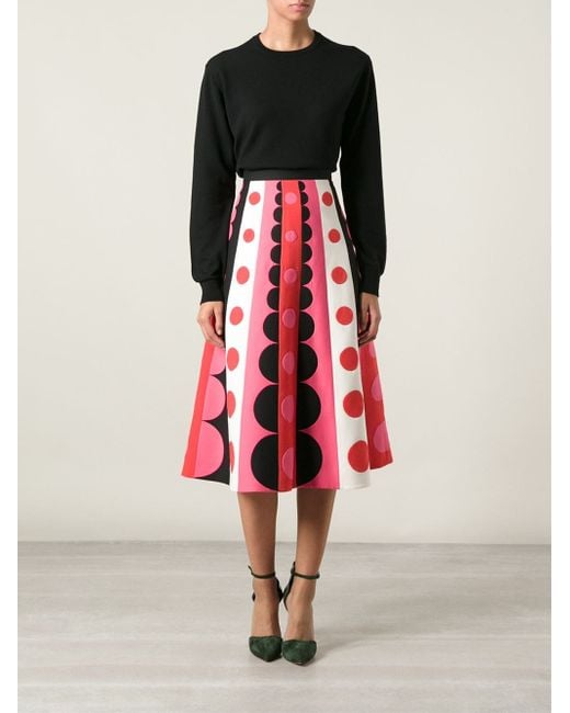 Valentino Multicolor Geometric Paneled Skirt