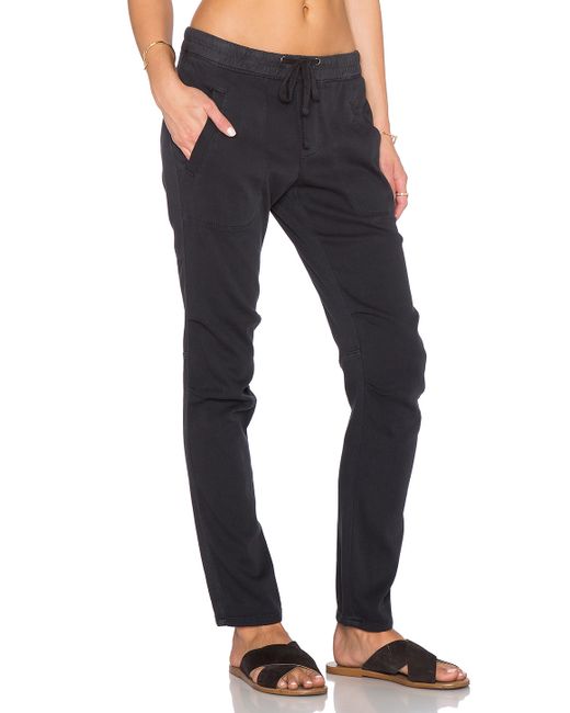 James Perse Soft Drape Utility Pant in Black | Lyst