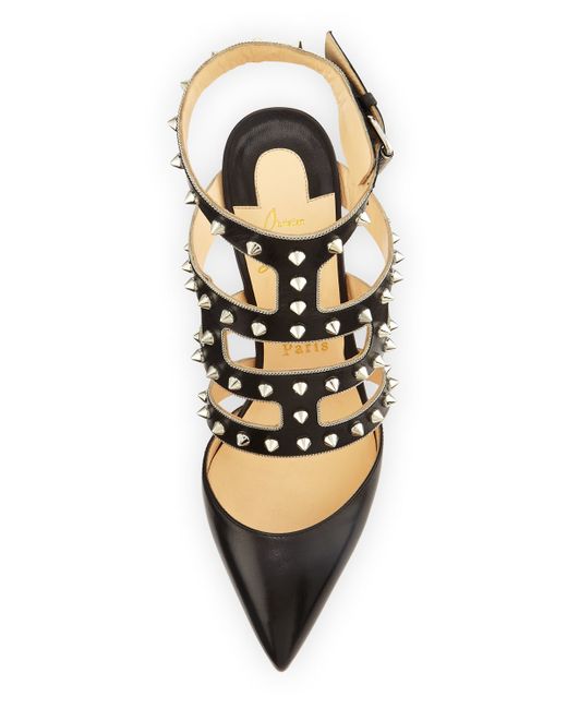 cheap mens christian louboutin loafers - Christian louboutin Tchikaboum Studded Leather Cage Pumps in Black ...