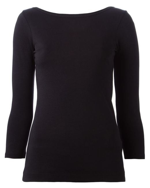 Theory Black Boat Neck Top