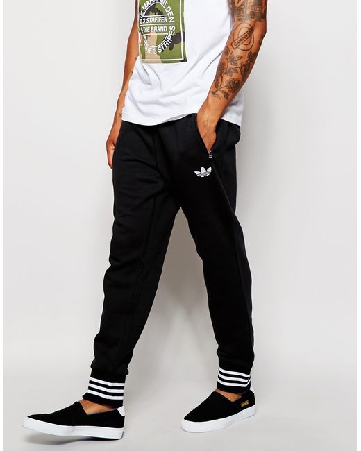 adidas Originals Drop Crotch Joggers With Varsity Cuff in Black for Men |  Lyst Canada