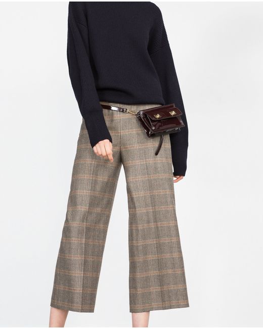 zara cropped trousers with buttons