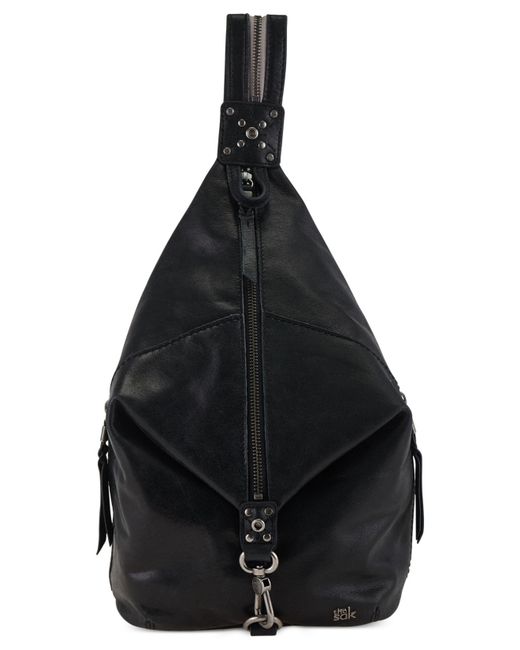 The Sak Black Dorado Leather Sling Pack