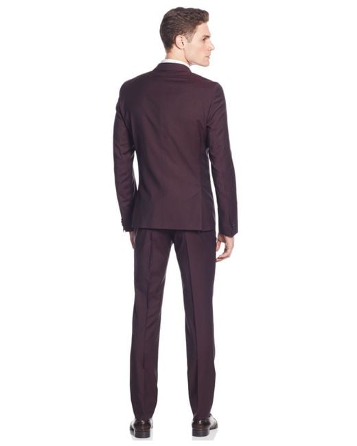 Hugo boss burgundy suit online