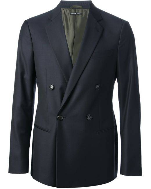 Giorgio Armani Double Breasted Suit in Blue for Men | Lyst
