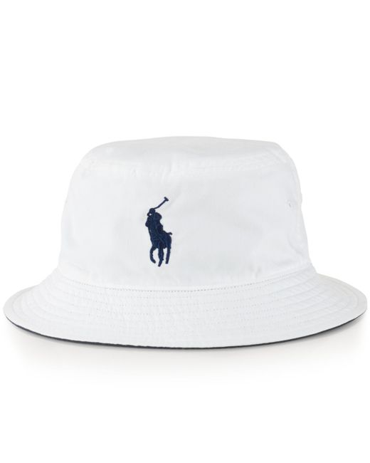 Polo Ralph Lauren White Us Open Chino Bucket Hat for men
