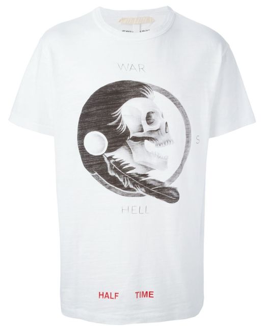 Off-White c/o Virgil Abloh War Hell Skull Print T-shirt in White