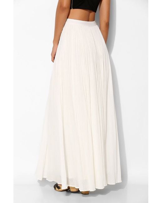 Gauzy Pleated Maxi Skirt in Ivory 