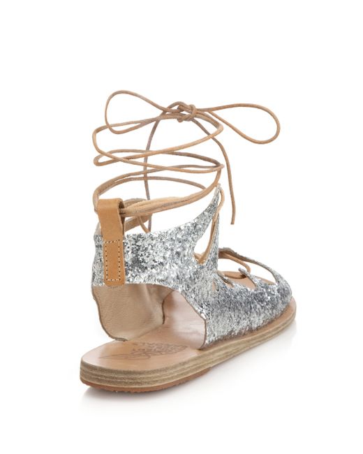 silver glitter gladiator sandals