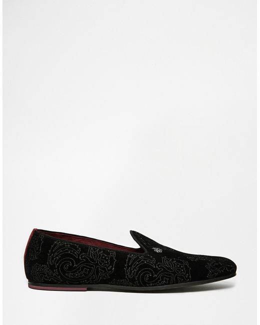 Ted Baker Trval Velvet Dress Slippers in Black for Men | Lyst