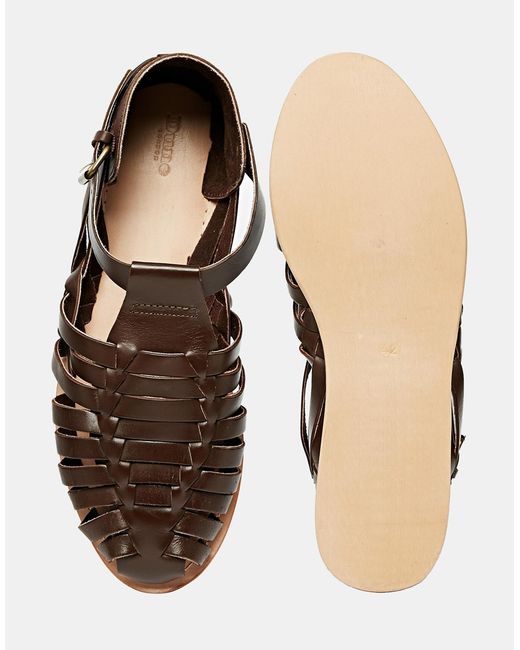 Mens woven leather online sandals