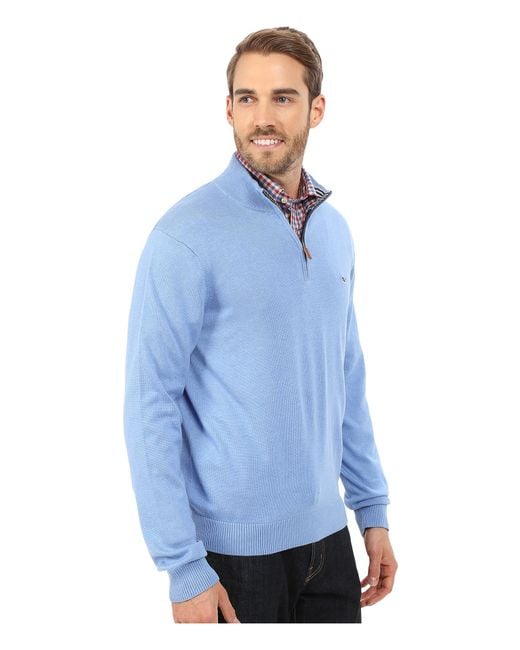 Vineyard Vines Cotton 1 4 Zip Shirt in Blue for Men Lyst