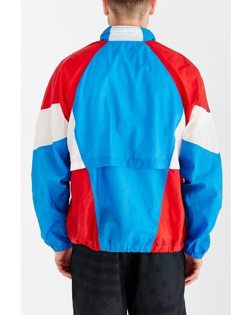 Red white store blue jacket mens