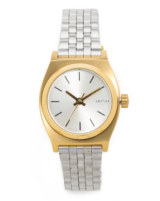 Nixon Metallic Small Time Teller Watch - Silver/gold
