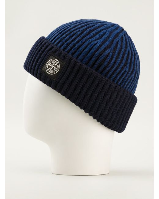 Stone Island Wool Twotone Beanie in 