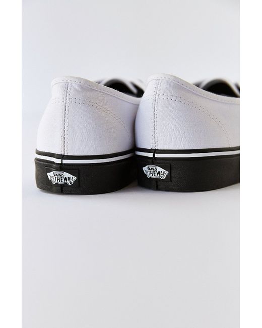 Vans Authentic Black Sole Men'S Sneaker in White for Men | Lyst