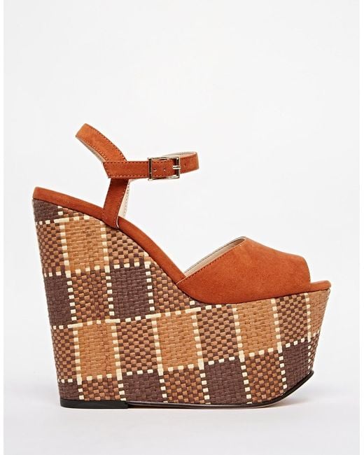 ASOS Brown High Time 70s Wedges