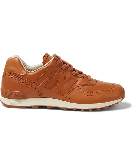 New Balance + Grenson Leather Sneakers in Brown for Men | Lyst UK