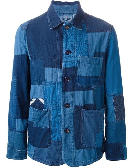 Blue Blue Japan Blue Patchwork Denim Jacket for men