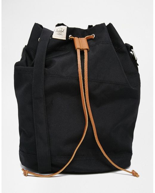 Herschel Supply Co. Black Drawstring Bucket Bag