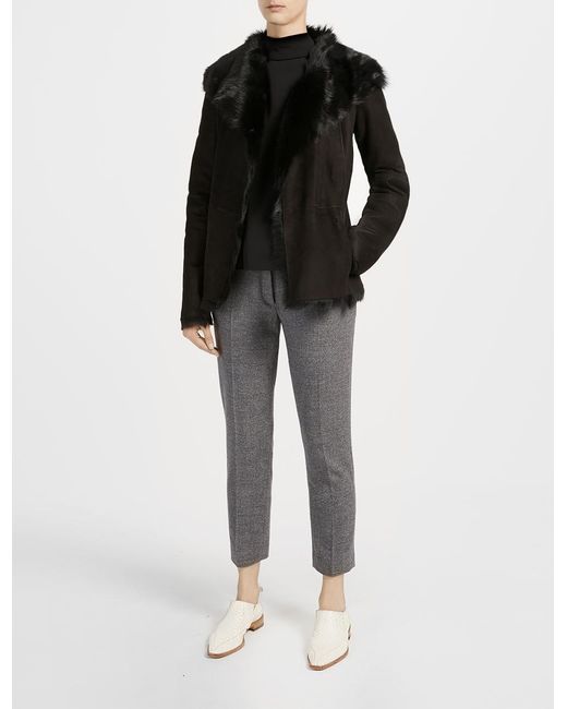 JOSEPH Toscana Anais Sheepskin Short Coat in Black Lyst UK